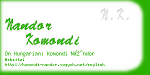 nandor komondi business card